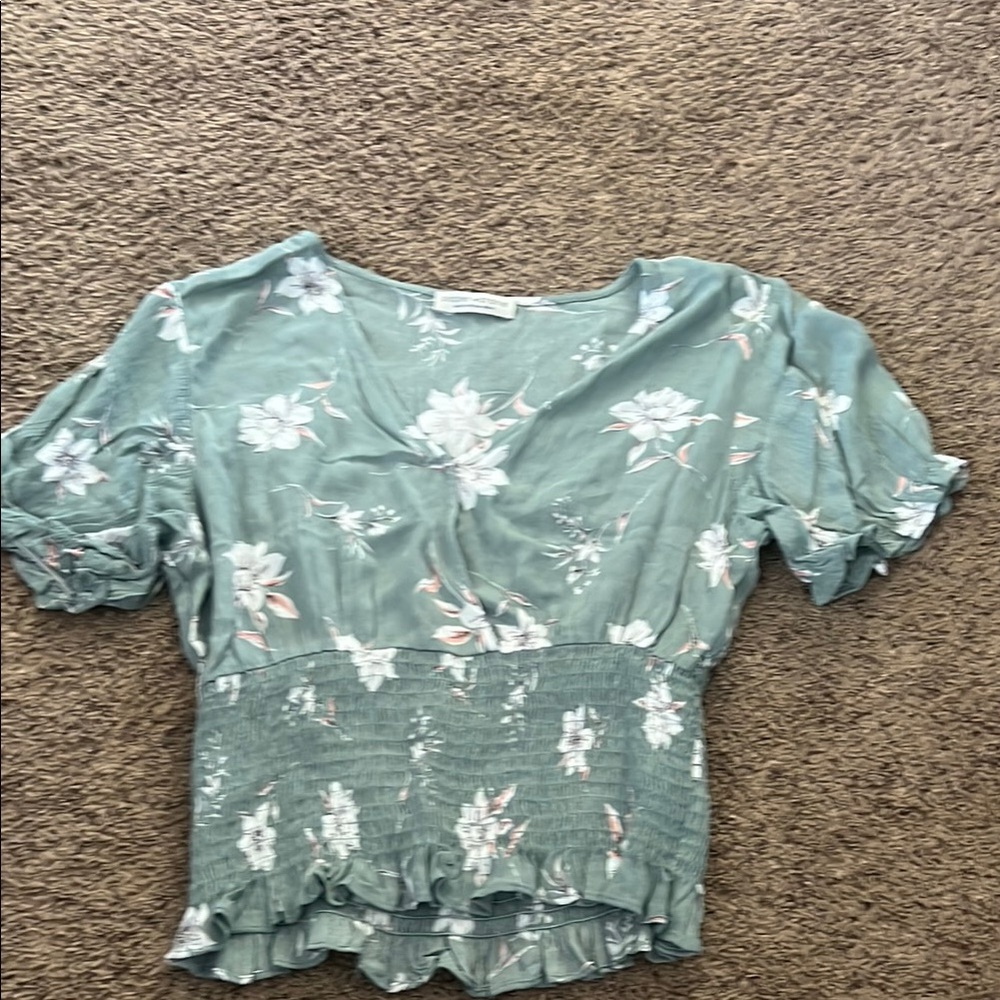 Floral Green Women's Top